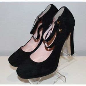 Kate Spade Black Suede Platform Shoes Sz 8 ½